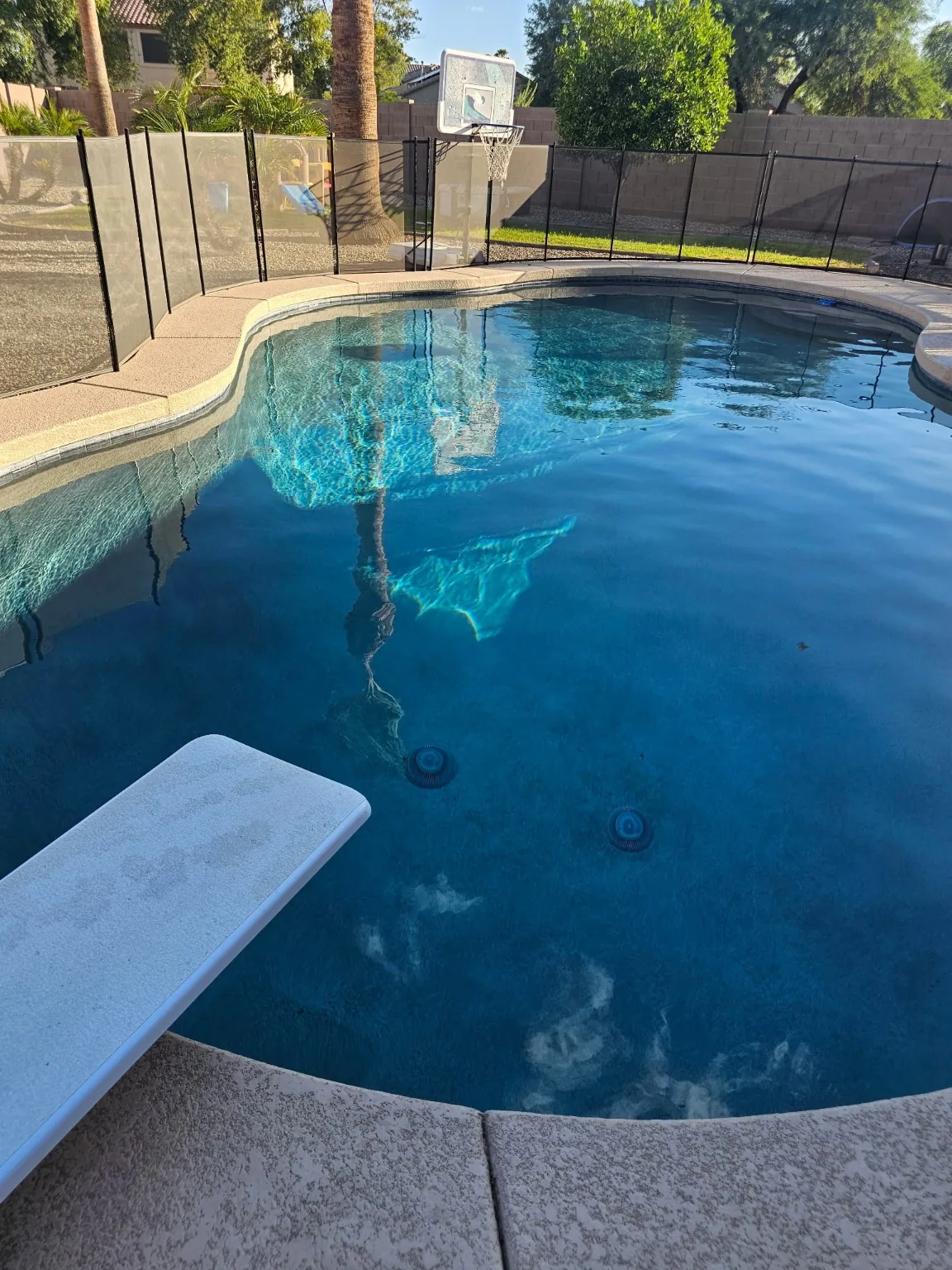 Clean blue residential pool